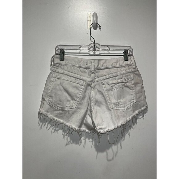 Free People We The Free White Frayed Hem Women's Denim Shorts Size 27 Womens - Picture 2 of 7